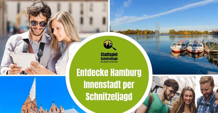 Hamburg City: Scavenger Hunt Self-Guided Tour - Inside the Hamburg City Game box: 16 envelopes plus an emergency route