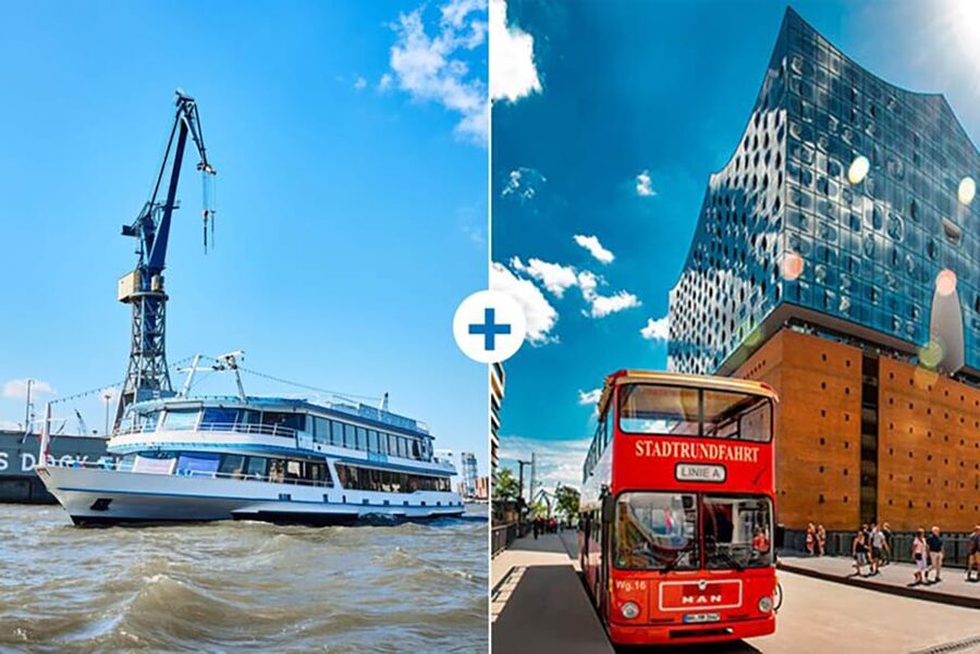 Hamburg: Harbor Cruise and Bus City Hop-On Hop-Off Tour - First Stop: St. Pauli Landungsbrücken, Bridge 1