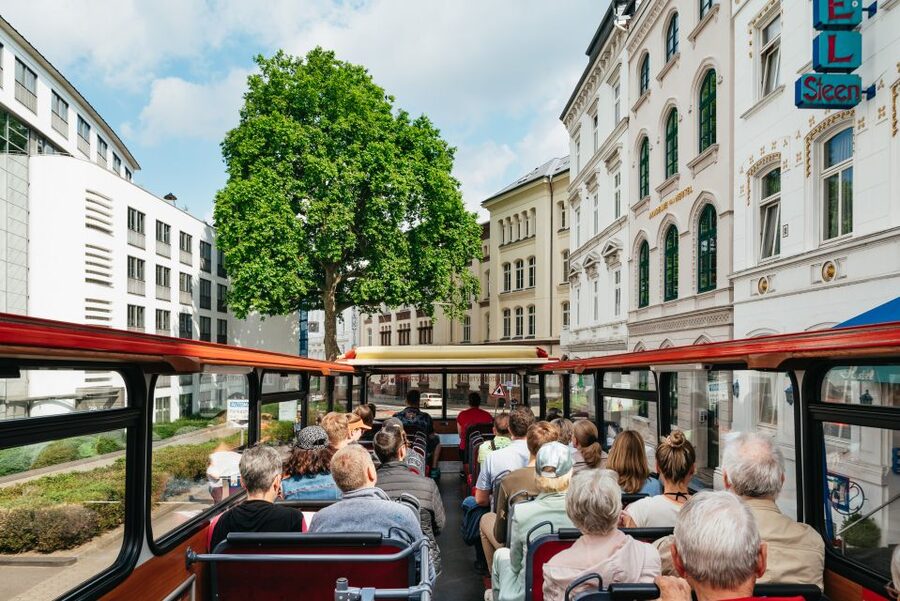 Hamburg: Line A Sightseeing Hop-On Hop-Off Bus Tour - Elbphilharmonie, Überseequartier, and the waterfront skyline